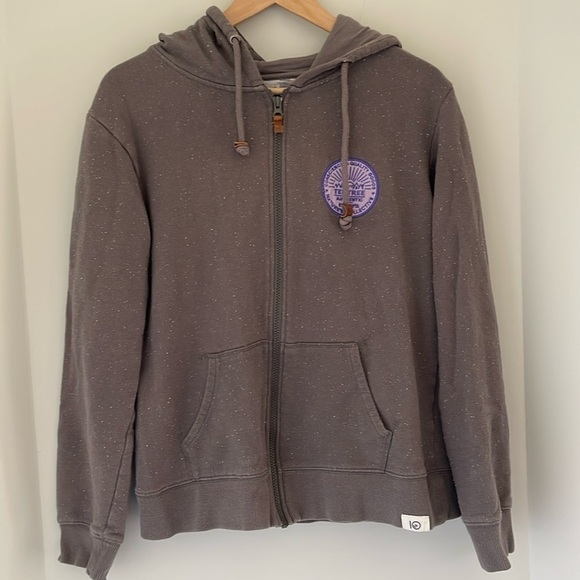 Tentree Zip up hoodie Size Medium Grey/Purple - Picture 1 of 11